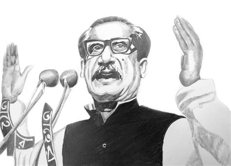 Banga Bandhu Sheikh Mujibur Rahman pencil sketch .